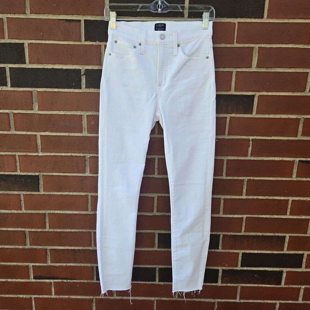 J. Crew 10" High Rise Skinny Jeans Size 25 Waist Pure White New No Tags